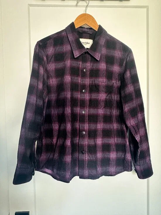 Corridor NYC Jupiter Cord Plaid Shirt | Corduroy Button Down | Men’s Small - Picture 6 of 8